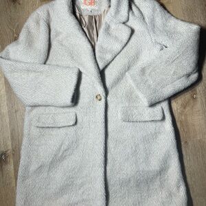 Classic Women's Light Gray Herringbone Coat